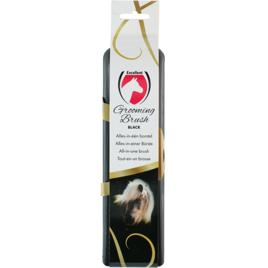 Excellent Horse Grooming Brush zwart - paardendroom.be