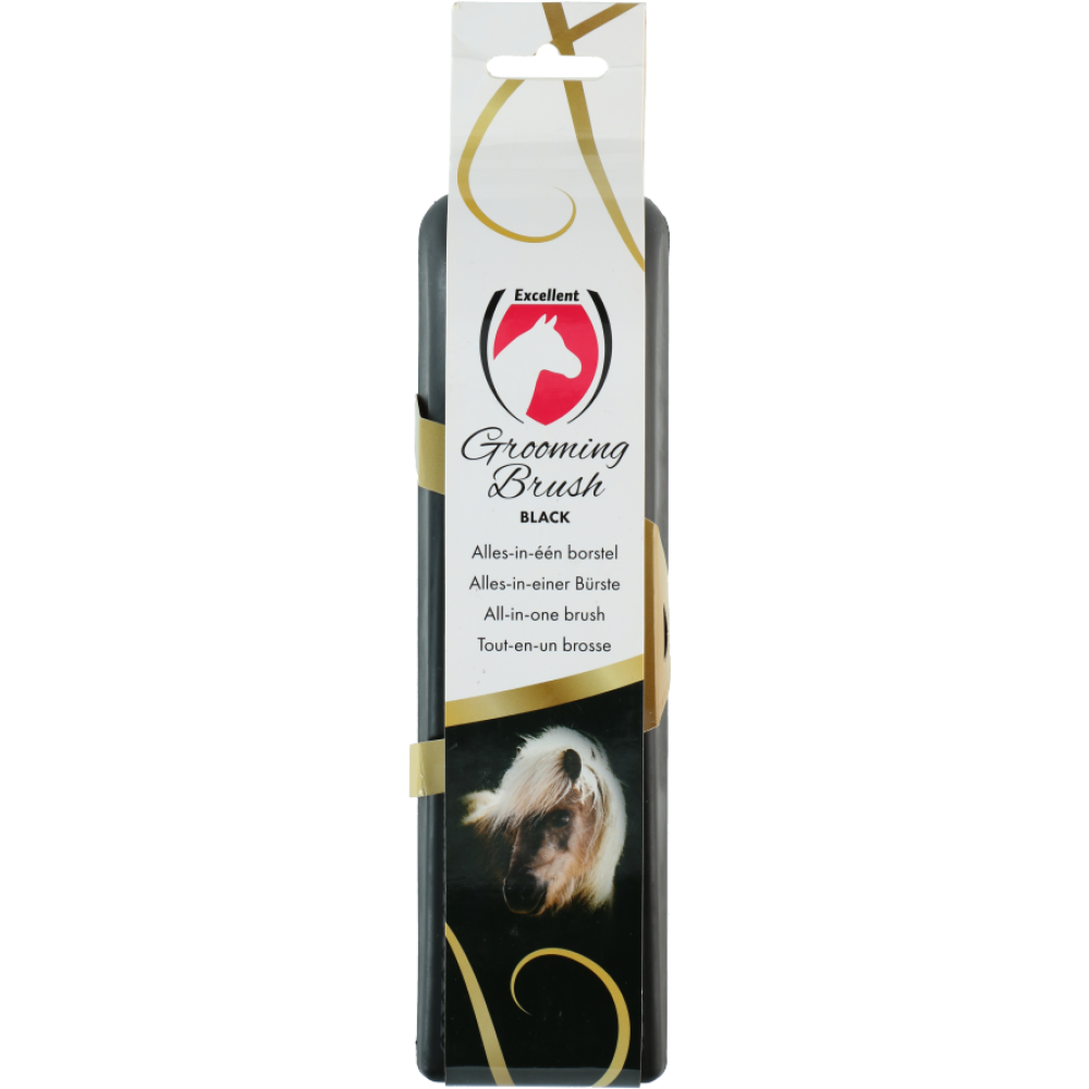 Excellent Horse Grooming Brush zwart - paardendroom.be