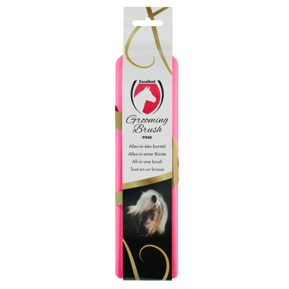 Excellent Horse Grooming Brush roze - paardendroom.be