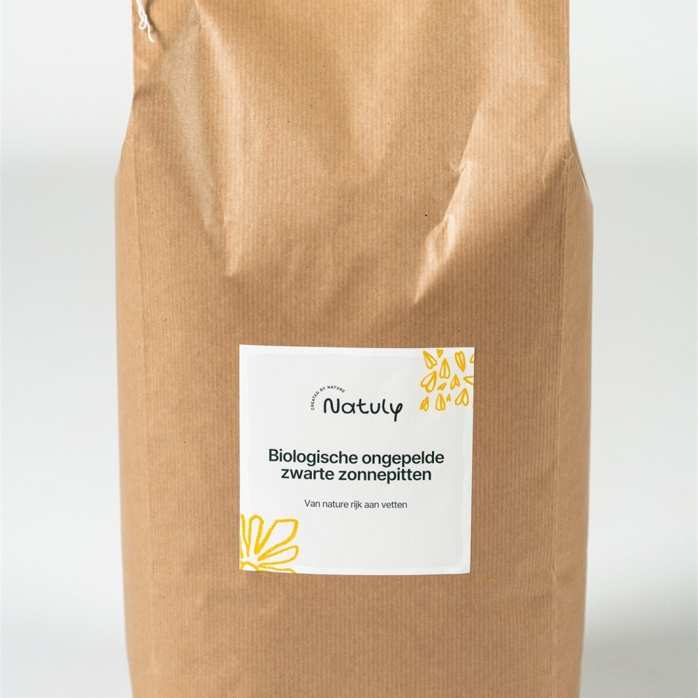 Biologische ongepelde zonnebloempitten Natuly - paardendroom.be